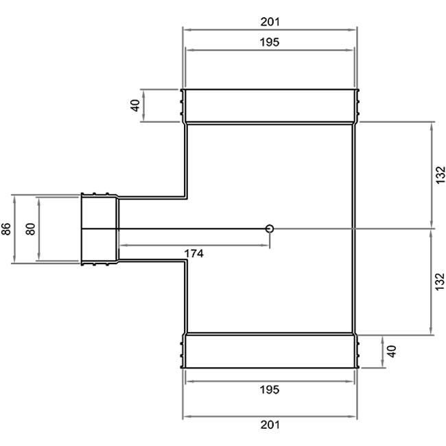Wavin Ventiza T-stuk PVC ovaal 195x80 mm M/M/M