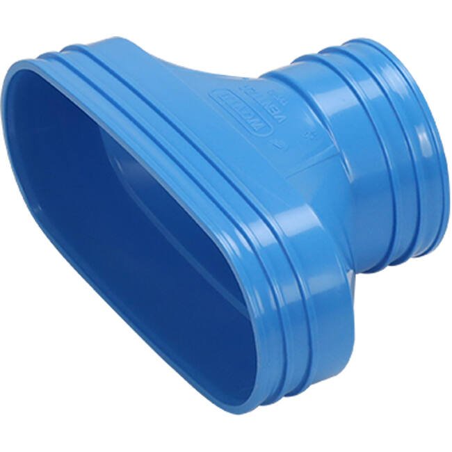 Wavin Ventiza verloop PVC ovaal 195x80 mm naar 80 mm M/M