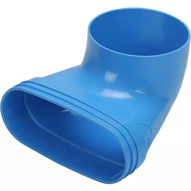 Wavin Ventiza eindstuk 90 graden PVC ovaal 195x80x70 mm met diameter 125 mm M/M