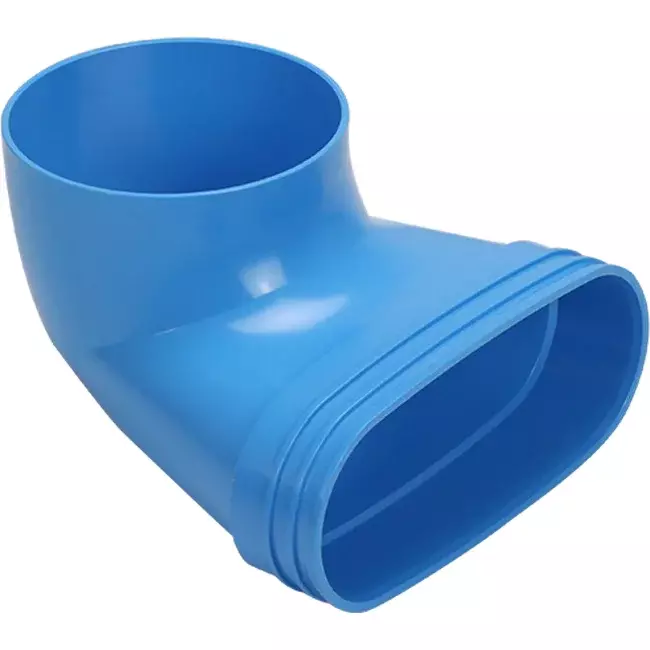Wavin Ventiza eindstuk 90 graden PVC ovaal 195x80x70 mm met diameter 125 mm M/M