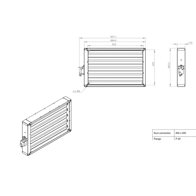 Motor afsluitklep met 3-punts sturing voor ETA K / PHE 4200/5000 V - MAK V E 01 02 3P