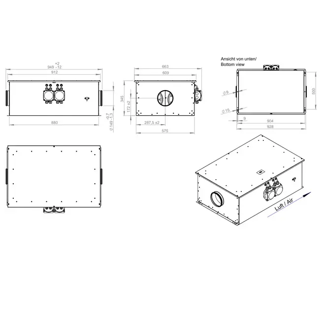 Buisventilator 150 mm geïsoleerd energiezuinig - EM DUO 150 EC K 01