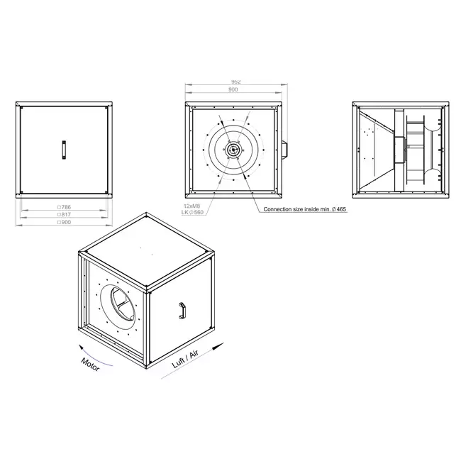 Boxventilator motor buiten luchtstroom - MPC T 560 EC K01
