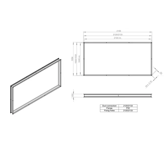 Flexibel verbindingsstuk 2100 x 1000 - VS 210100