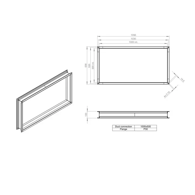 Flexibel verbindingsstuk 1000 x 500 - VS 10050
