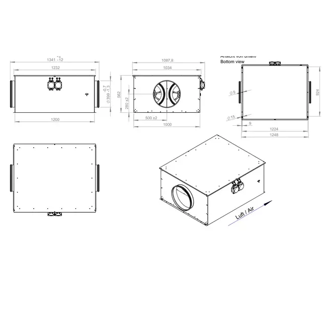 Buisventilator 400 mm geïsoleerd energiezuinig - EM DUO 400 EC K 01