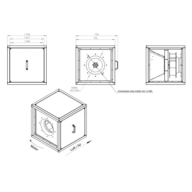 Boxventilator motor buiten luchtstroom - MPC T 400 D4 I K 01