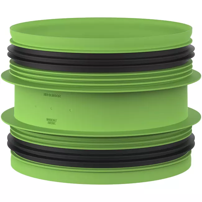 Duco aansluitstuk met rubber D160-D160 (M/M)