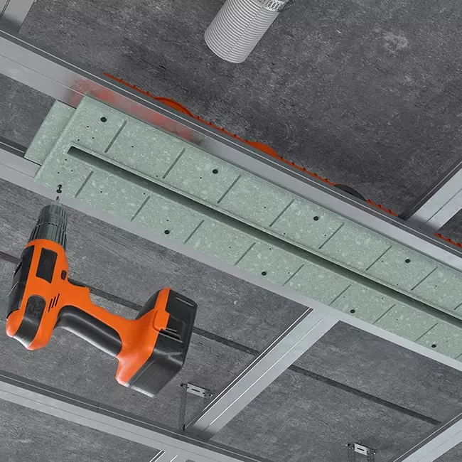 Ergovent instucbaar frameloos lijnrooster 1000 mm met aansluitdiameter 90 mm - profiel