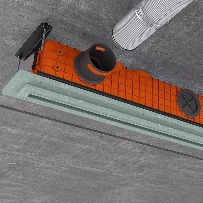 Ergovent instucbaar frameloos lijnrooster 1000 mm met aansluitdiameter 90 mm - standaard