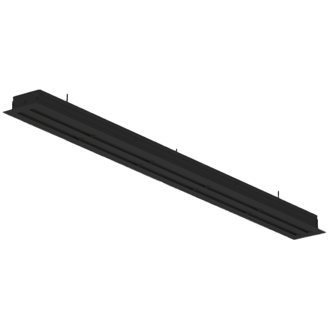 Lijnrooster aluminium met 4 instelbare patroonbladen – 2000 mm – RAL 9005