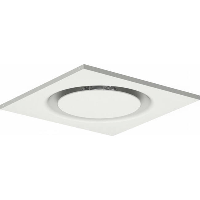 Plafondrooster staal ronde luchtuitlaat voor toe- en afvoer 595x595 mm – 200 mm – RAL 9010