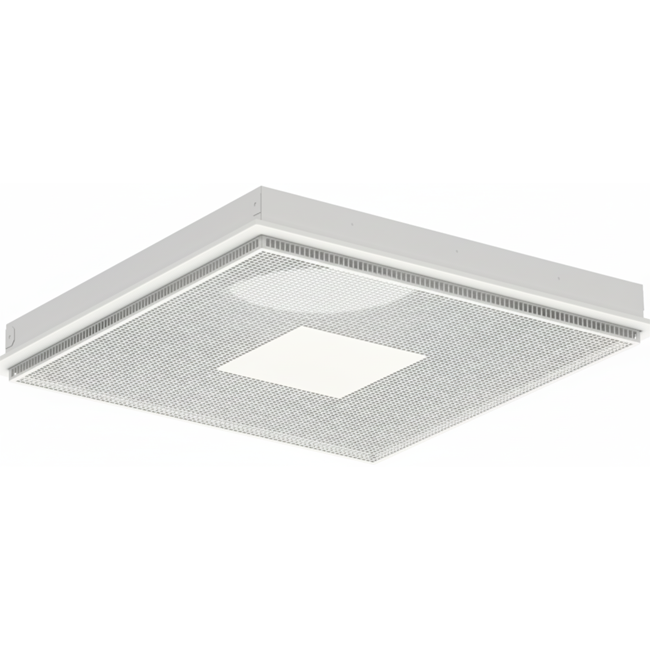 Geperforeerd plafondrooster voor toe- en afvoer 595x595 mm – 125 mm – RAL 9010