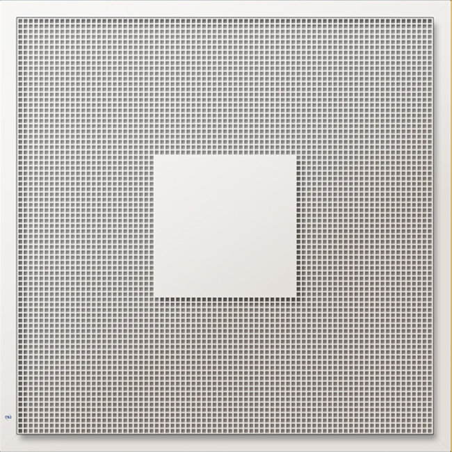 Geperforeerd plafondrooster voor toe- en afvoer 595x595 mm – 125 mm – RAL 9010