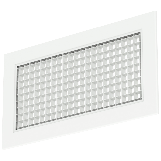 Wandrooster aluminium met vast raster – met klemveren – 200x100 mm – RAL 9016