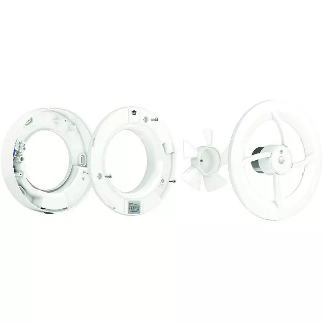 Solara badkamerventilator met heat mover - 100 mm diameter - mat wit