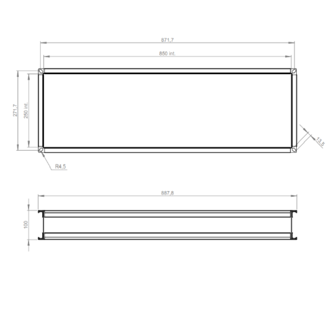 Flexibel verbindingsstuk 800 x 250 - VS 8525