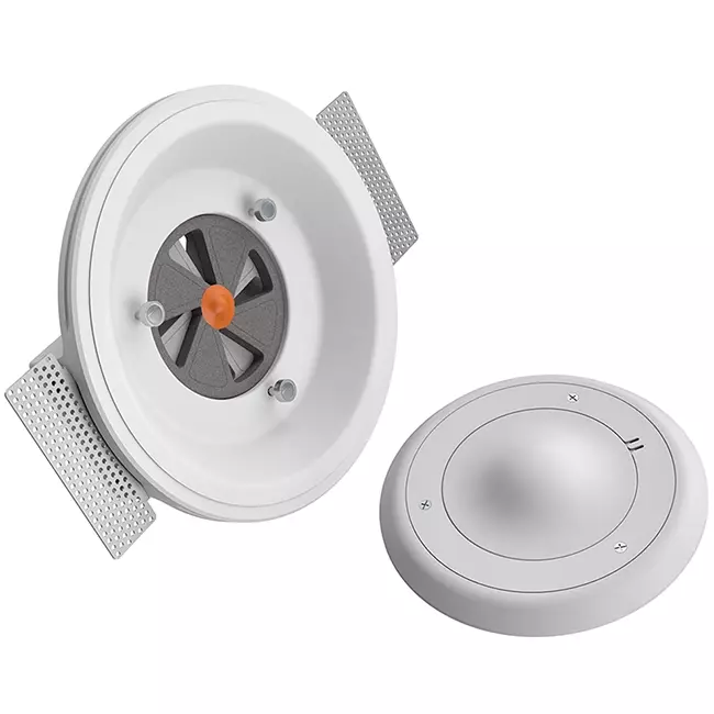 Ergovent instucbaar frameloos ventilatieventiel rond 100 mm - met Coanda-effect