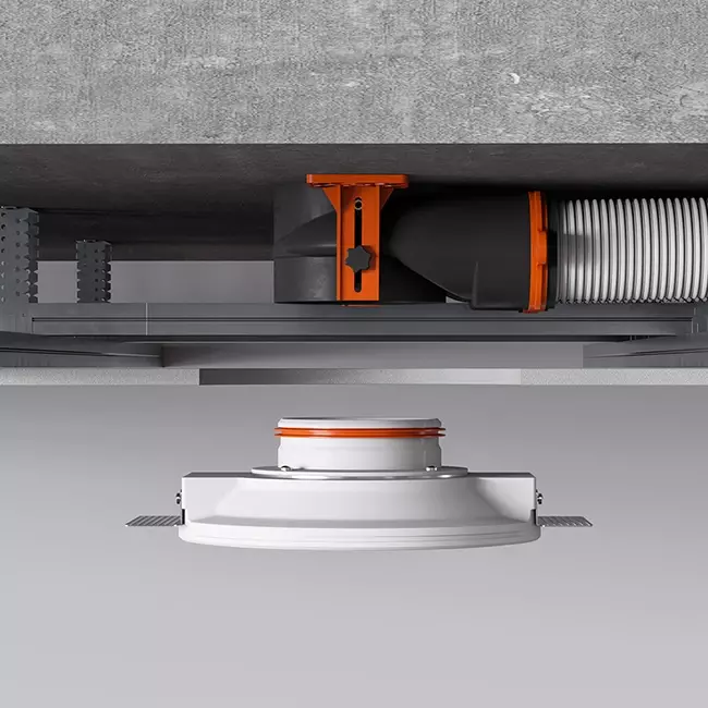 Ergovent instucbaar frameloos ventilatieventiel rond 100 mm - met Coanda-effect