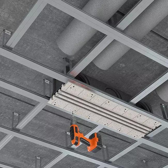 Ergovent instucbaar frameloos lijnrooster 1000 mm met aansluitdiameter 150 mm - airconditioning - 3 sleuven