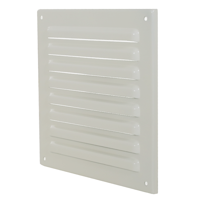 Buitenrooster vierkant 200x200mm aluminium - RAL9010