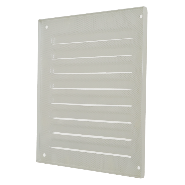 Buitenrooster vierkant 200x200mm aluminium - RAL9010