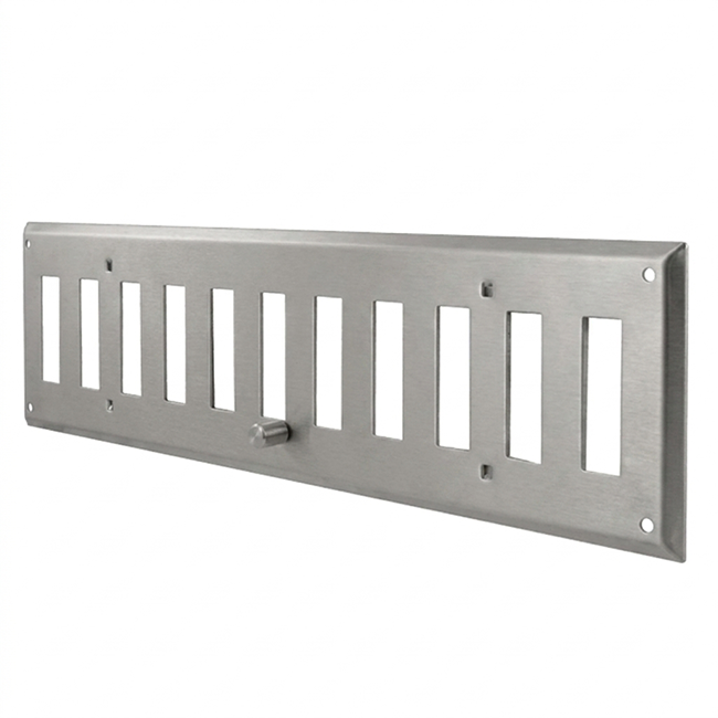 Wandrooster verstelbaar 300x100mm metaal - Ongecoat