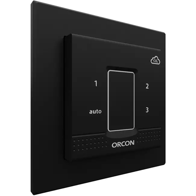 Afdekkap zwart voor Orcon CO₂ inbouw bedieningssensor 15RF