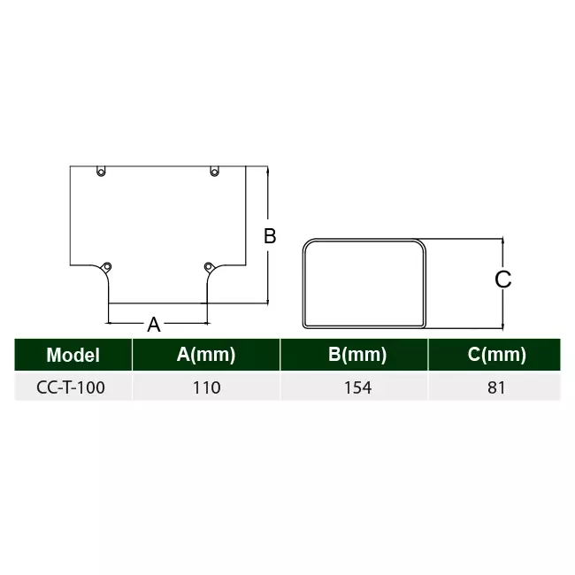 ClimaConnect T-stuk voor montagekanaal 100 mm - RAL 9010
