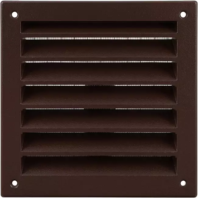 Buitenmuurrooster aluminium 100x100 mm - RAL 8016