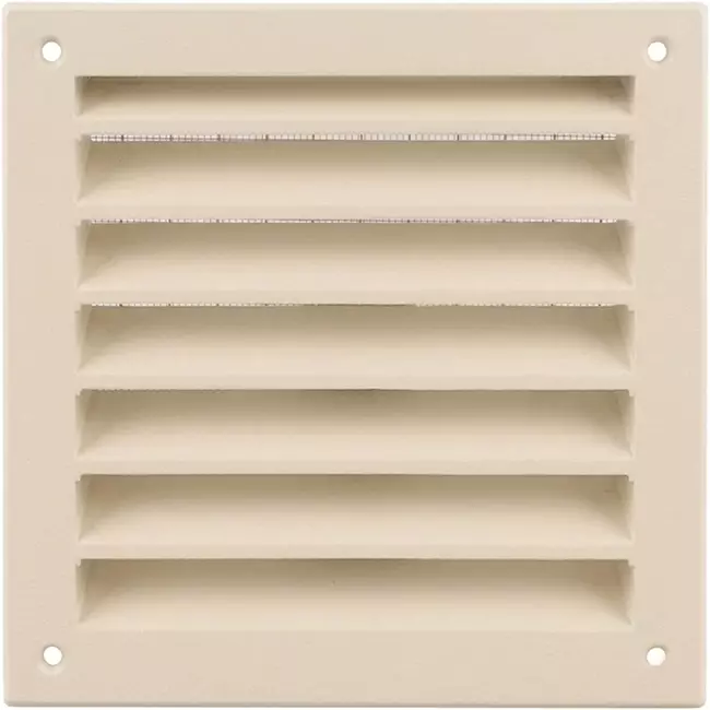 Buitenmuurrooster aluminium 150x150 mm - RAL 1015