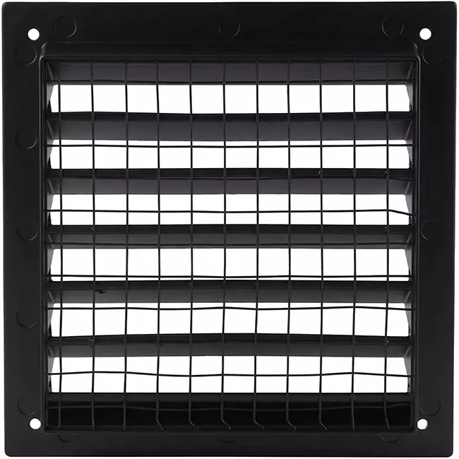 Buitenmuurrooster aluminium 100x100 mm - RAL 9005