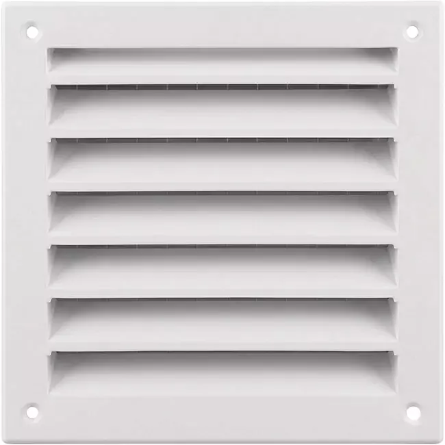 Buitenmuurrooster aluminium 100x100 mm - RAL 9016