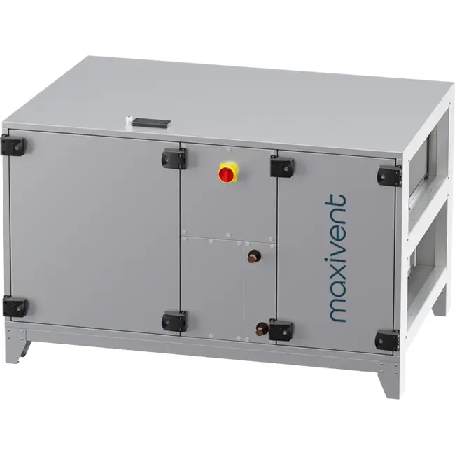 Maxivent WTW luchtbehandelingkasten met warmtewiel 1500 m3/h met warmwaterbatterij horizontaal links - RHE 1500 H WOJL