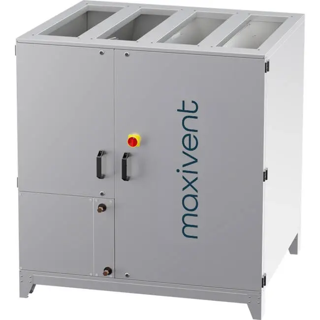 Maxivent WTW luchtbehandelingkasten met warmtewiel 4200 m3/h met warmwaterbatterij verticaal links  - RHE 4200 V WOJL