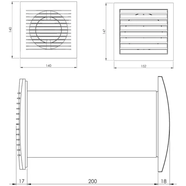 Ventilator 103 mm Wit met thermostaat - SPKT100