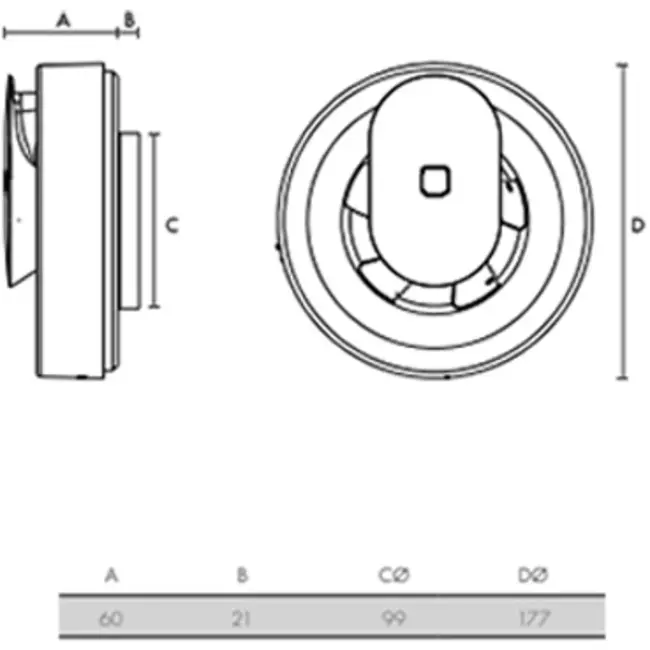 Badkamerventilator Vent-Axia Lo-Carbon Svara met vocht- en lichtsensor 100 mm (app-gestuurd) wit