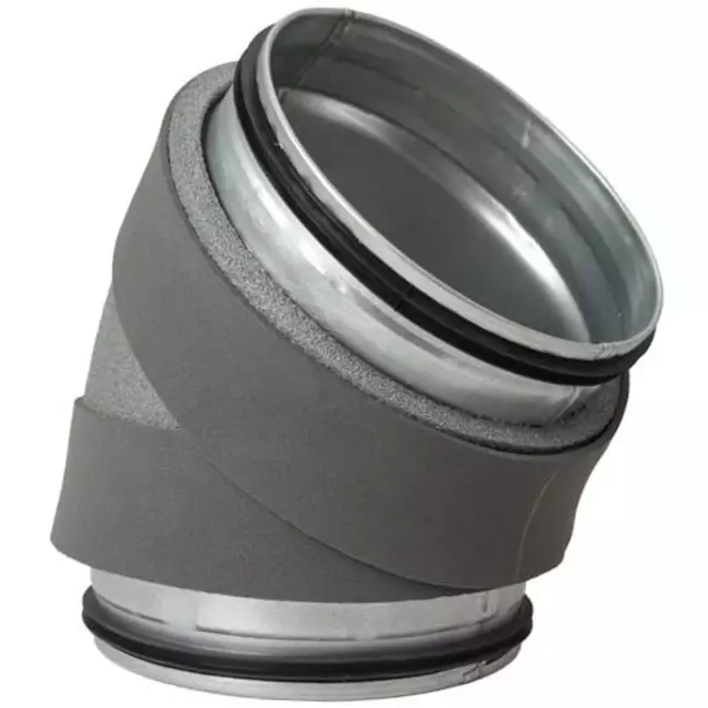 Thermoduct 13mm bocht diameter 250 mm 45 graden geisoleerd
