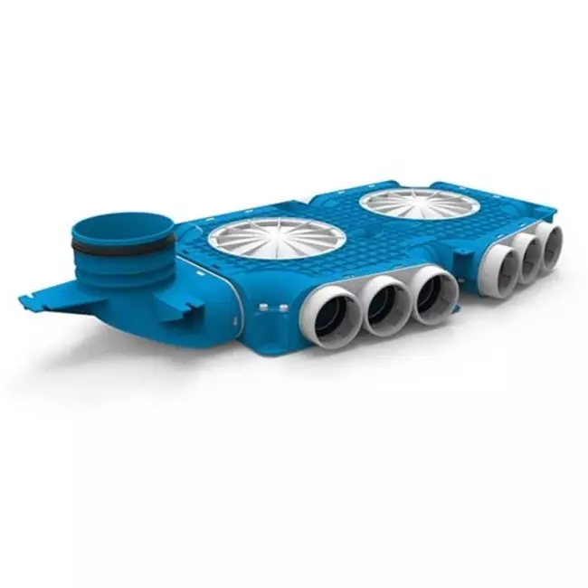 Vent-Axia Uniflexplus samengestelde verdeler 15 x Ø69mm verticale tuit Ø125mm