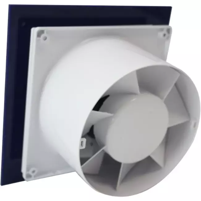 Air Roxy badkamerventilator met aansluitdiameter 125 mm – kunststof front blauw