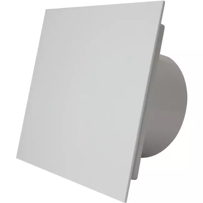 Badkamer ventilator Ø 100 mm - kunststof front glanzend wit