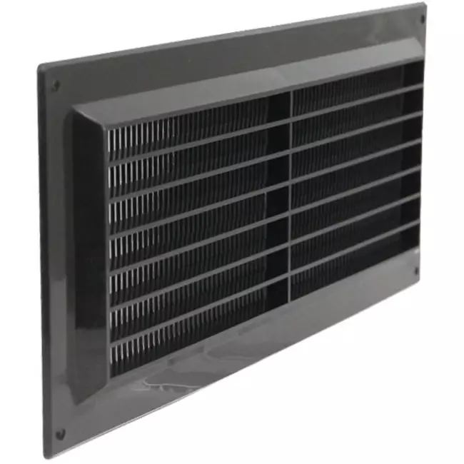 Ventilatierooster rechthoekig met grill 130x300 zwart - VR1330M