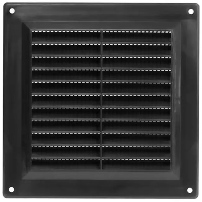 Ventilatierooster vierkant 150x150 mm zwart - VR1515M