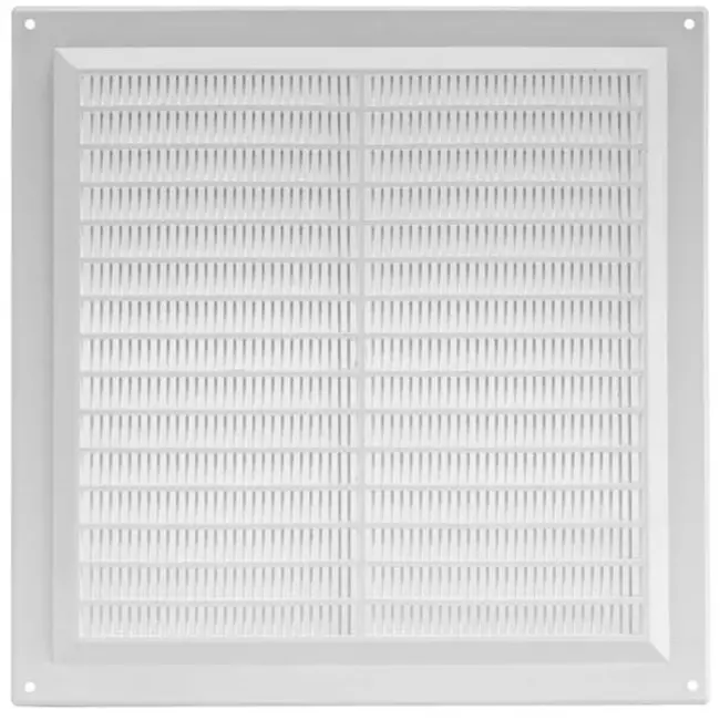 Ventilatierooster vierkant met grill 250x250 wit - VR2525