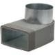 Thermoduct lepe hoekstuk 170mm x 80mm naar Ø 160mm