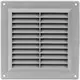 Ventilatierooster vierkant met grill 150x150 mm grijs - VR1515P