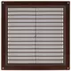 Ventilatierooster vierkant met grill 250x250 mm bruin - VR2525B
