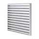 Buitenmuurrooster 400x400 aluminium met vaste schoepen