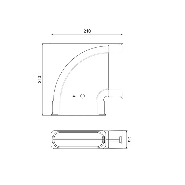 Ubbink Air Excellent 45SC kit bocht horizontaal