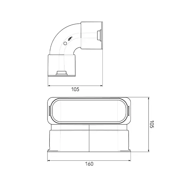 Ubbink Air Excellent 45SC kit bocht verticaal